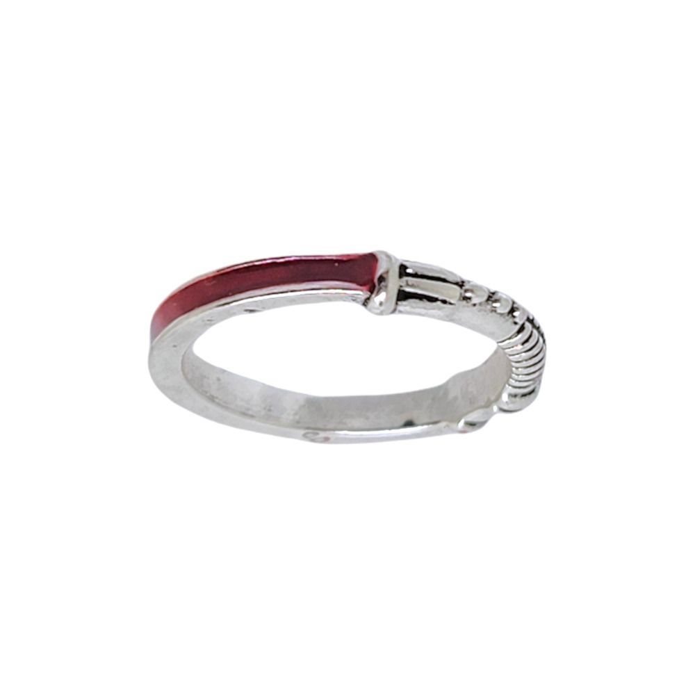 Star Wars Silvertone Red Enamel Light Saber Band Ring Size 6